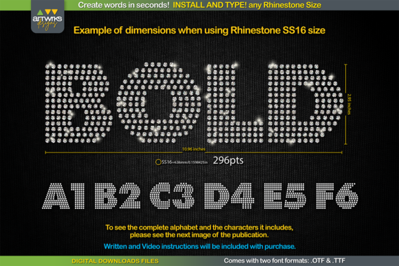 RS04 Modern DIY Rhinestone TTF: Instant Sparkle for Your Projects